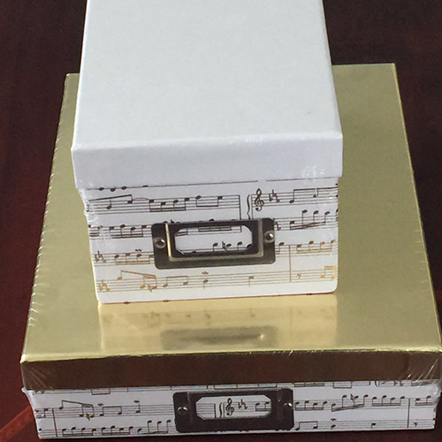 White Kraft Stack Boxes with Foil